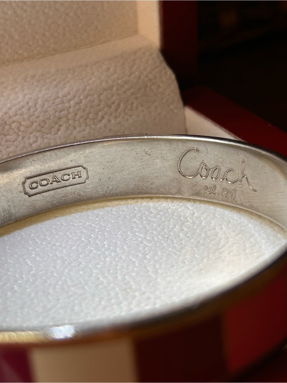 COACH 65th ANNIVERSARY Signature Striped Enamel Bangle Bracelet -EUC- - Picture 6 of 16
